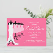 Invitation à une douche nuptiale rose (Debout devant)