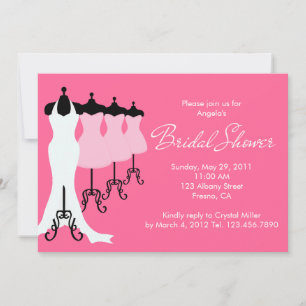 Invitation à une douche nuptiale rose