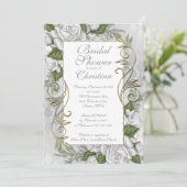 Invitation à une douche nuptiale Rose d'argent élé (Debout devant)