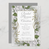 Invitation à une douche nuptiale Rose d'argent élé (Devant / Derrière)