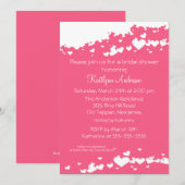 Invitation à une douche nuptiale sur le champ rose (Devant / Derrière)