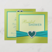 Invitation à une douche nuptiale turquoise et citr (Devant / Derrière)