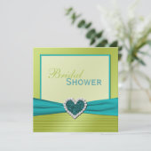 Invitation à une douche nuptiale turquoise et citr (Debout devant)