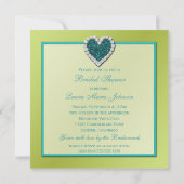 Invitation à une douche nuptiale turquoise et citr (Dos)