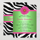 Invitation à une douche nuptiale verte et rose (Devant / Derrière)