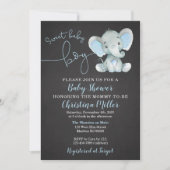 Invitation à une douche pour bébés éléphant pour u (Devant)