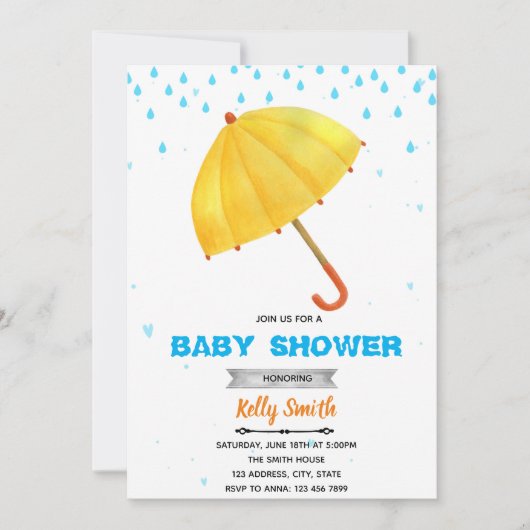 Invitation à une douche sous parapluie (Devant)
