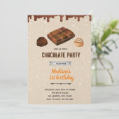 Invitation à une douche thème bonbons au chocolat (Debout devant)