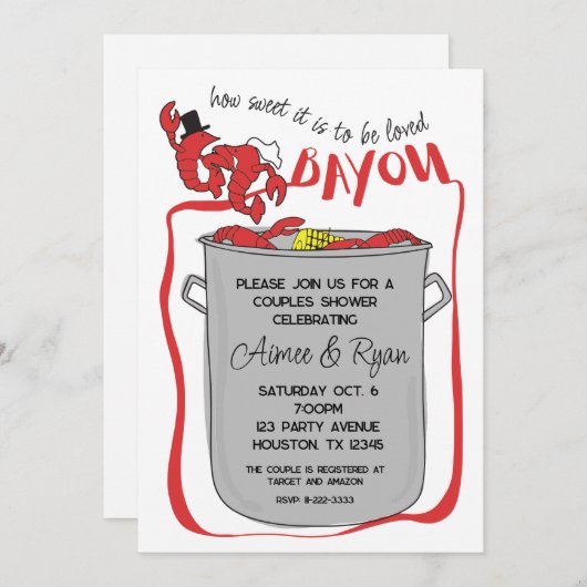 Invitation à une ébullition de écrevisses de Bayou (Devant / Derrière)