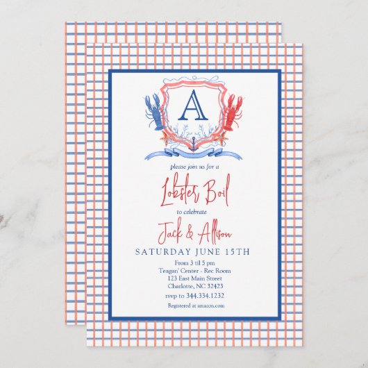 Invitation à une ébullition de fruits de mer, invi (Devant / Derrière)