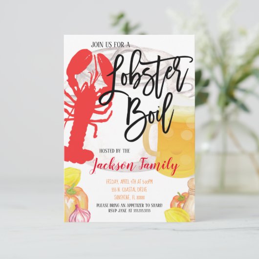 Invitation à une ébullition de homard (Debout devant)