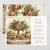 Invitation à une élégante soirée de thé de Noël vi (Devant / Derrière)