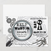 Invitation à une Escape Room Mystère (Devant / Derrière)