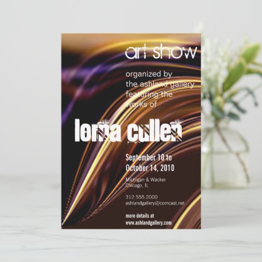 invitation à une exposition d'art fusion (Debout devant)