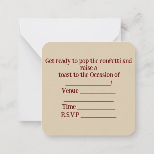 Invitation à une fête (Dos)