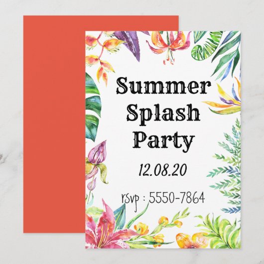 Invitation à une fête (Devant / Derrière)