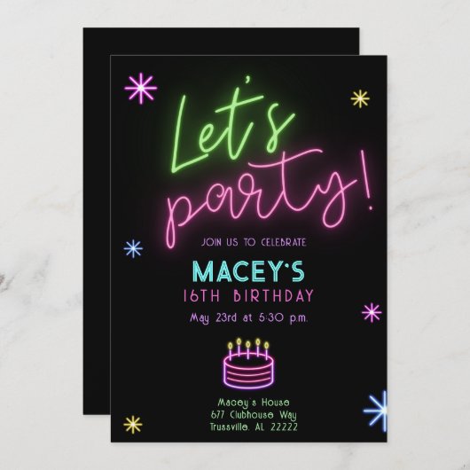 Invitation à une fête (Devant / Derrière)