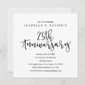 Invitation à une fête | 25e anniversaire (Devant / Derrière)