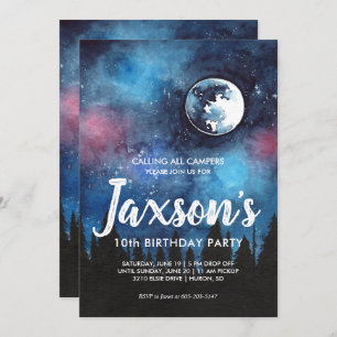 Invitation à une fête à thème au camping