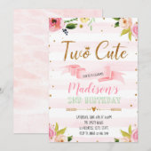 Invitation à une fête adorable pour mes deux ans (Devant / Derrière)
