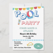 Invitation à une fête amusante au bord de la pisci (Devant)