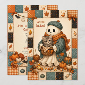 Invitation à une fête artisanale d'Halloween pour 