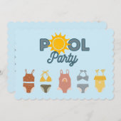 Invitation à une fête au bord de la piscine (Devant / Derrière)