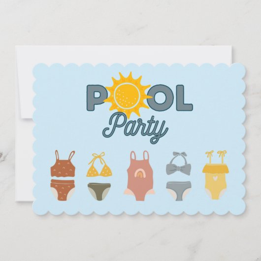 Invitation à une fête au bord de la piscine (Devant)