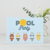 Invitation à une fête au bord de la piscine (Debout devant)