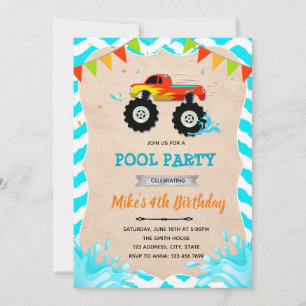 Invitation à une fête au bord de la piscine avec u