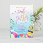 Invitation à une Fête au bord de la Piscine Fête t (Debout devant)
