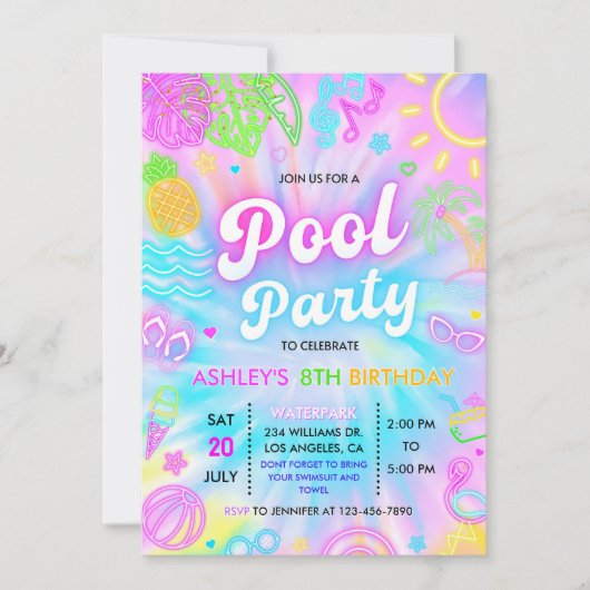 Invitation à une fête au bord de la piscine, Soiré (Devant)