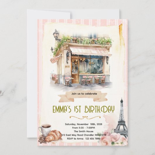 Invitation à une fête au café de Paris (Devant)