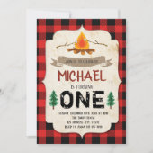 Invitation à une fête au feu de joie à carreaux de (Devant)