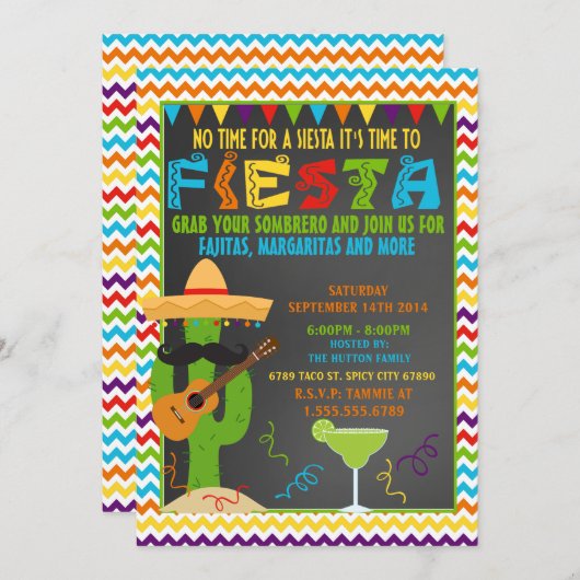 Invitation à une fête au Mexique (Devant / Derrière)