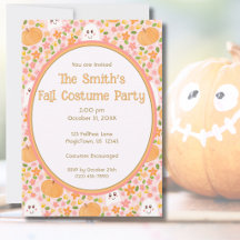 Invitation à une fête automnale adorable avec citr