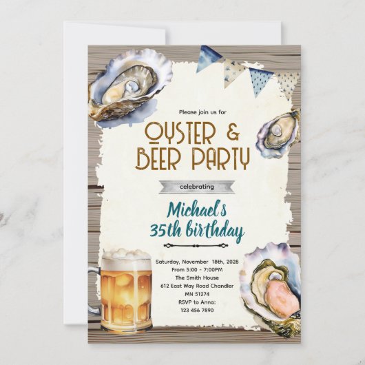 Invitation à une fête aux huîtres et à la bière (Devant)