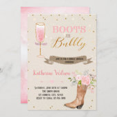 Invitation à une fête avec bottes et bulles (Devant / Derrière)