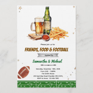 Invitation à une fête avec des amis, de la nourrit