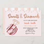 Invitation à une fête avec donut et diamant (Devant / Derrière)
