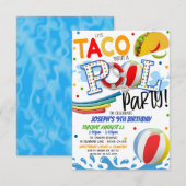 Invitation à une fête avec tacos et piscine (Devant / Derrière)