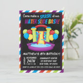 Invitation à une fête avec toboggan aquatique Anni (Debout devant)