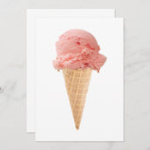 Invitation à une fête avec un cône de glace (Devant / Derrière)