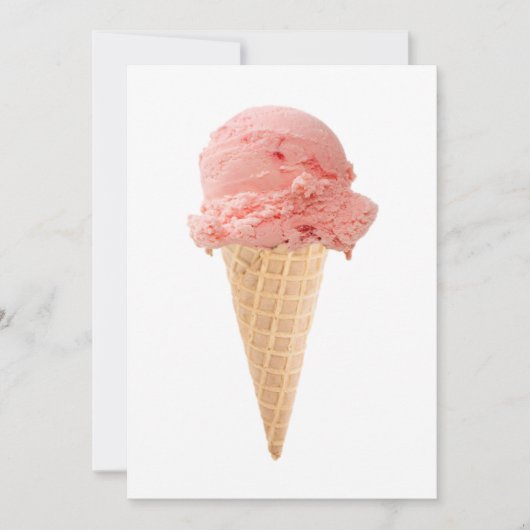 Invitation à une fête avec un cornet de glace (Devant)