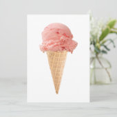 Invitation à une fête avec un cornet de glace (Debout devant)