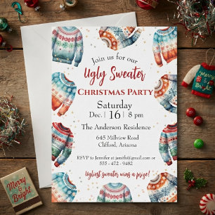 Invitation à une fête avec un pull de Noël laid