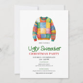 Invitation à une fête avec un pull moche drôle et (Devant)