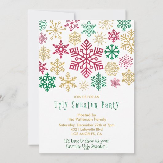 Invitation à une fête avec un pull moche moderne F (Devant)