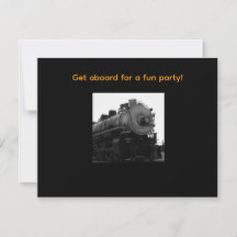 Invitation à une fête avec une locomotive à vapeur