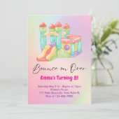 Invitation à une fête avec une maison gonflable ar (Debout devant)